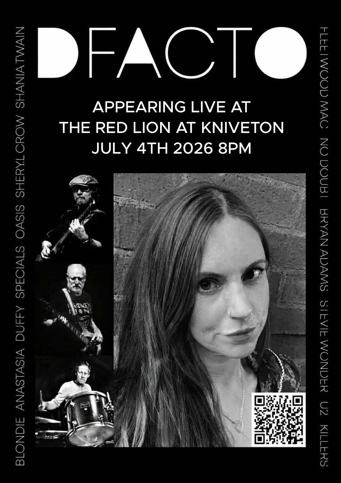 DFACTO - LIVE AT THE RED LION AT KNIVETON - 8PM SATURDAY 4TH JULY 2026